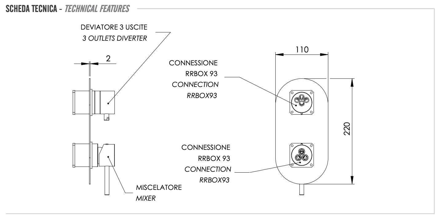 Смеситель для душа remer x style x93kbrp, медь брашированная