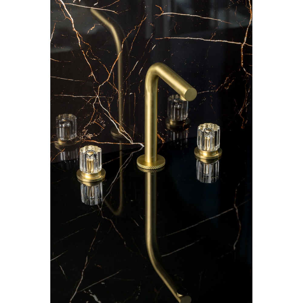 Смеситель на столешницу ELEGANTE на 3 отв. MAT GOLD