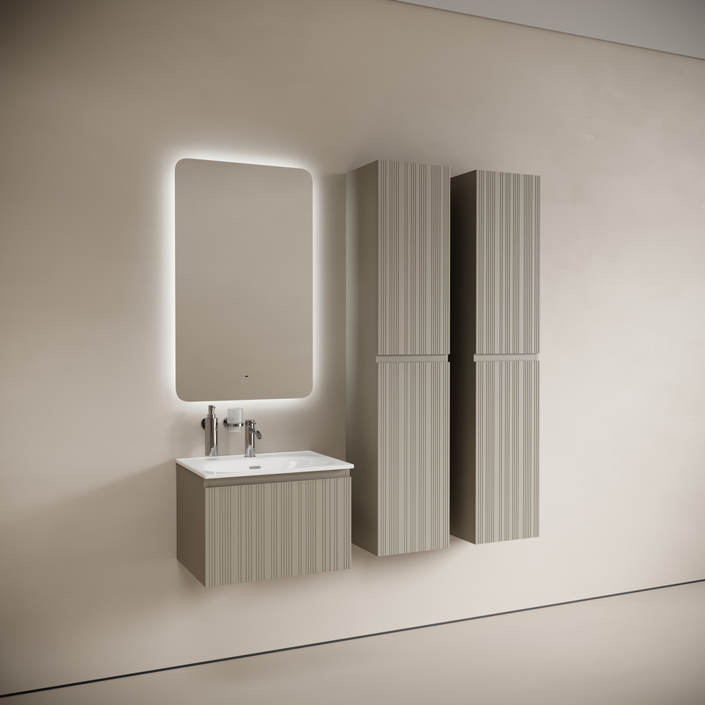 Тумба подвесная SANCOS Code 590х453х400, c одним ящиком оснащенным доводчиками, цвет серая платина , арт. CD60GP