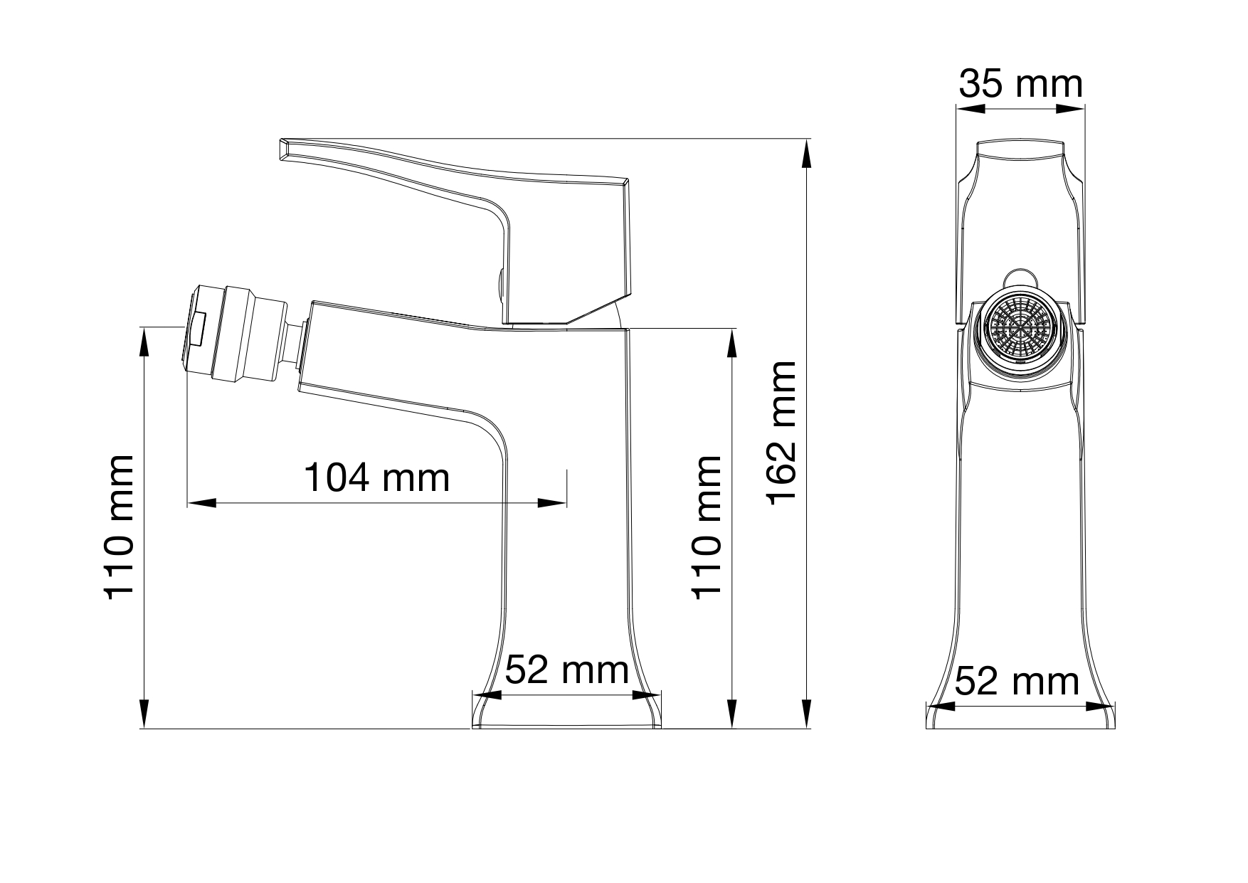 Смеситель для биде wonzon & woghand flex, брашированный никель (ww-88016072-bn)
