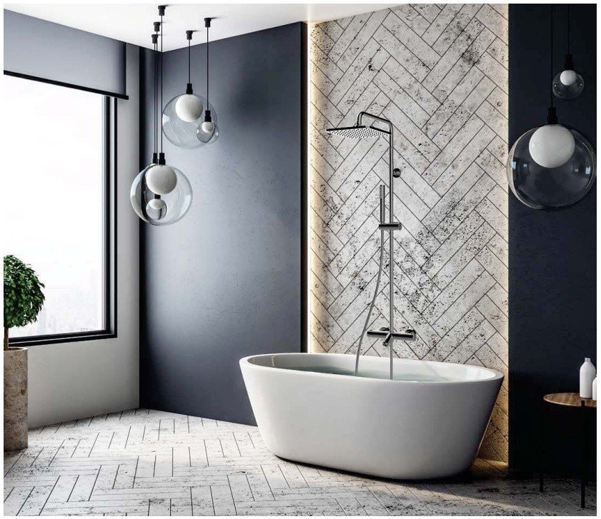 Bossini cosmo l10403.1.030 душевая система с термостатом - с функцией наполнения ванны хром