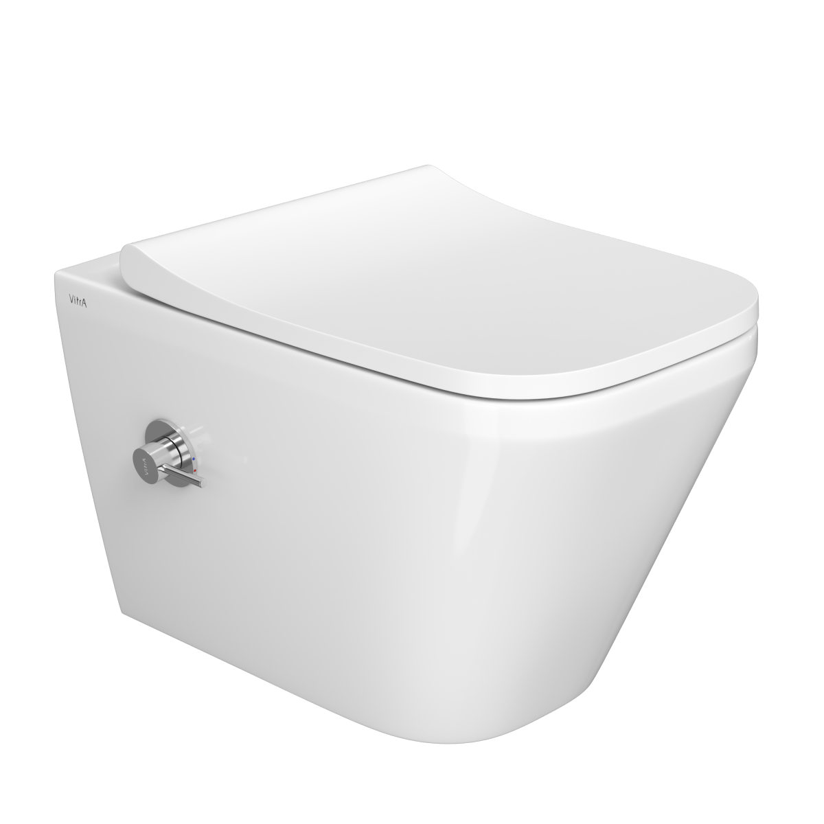 Подвесной унитаз VitrA Integra Square 7082B003-7209 безободковый Rim-ex белый санитарный фарфор антибактериальное покрытие Hygiene