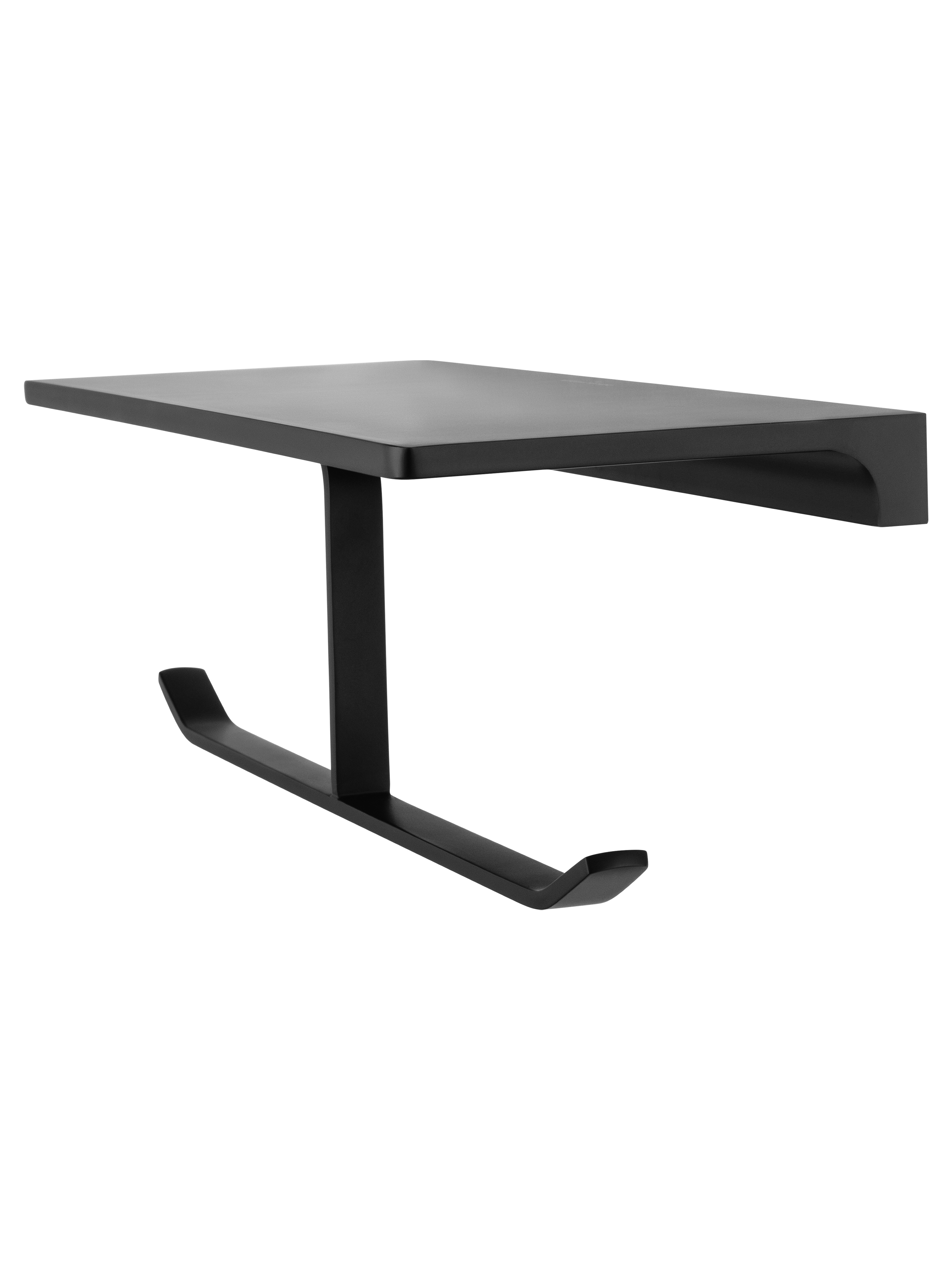 Двойной держатель для туалетной бумаги с полкой wonzon & woghand eclipse, черный (ww-9156-bl)