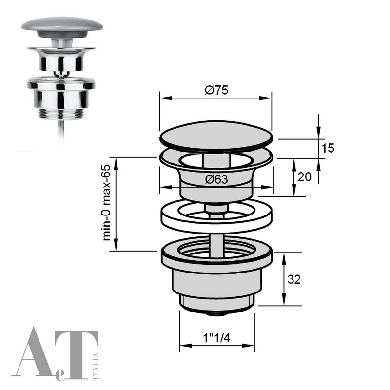 Сток для раковины aet curvy свободный слив хром, цвет керамики белый a044vx100