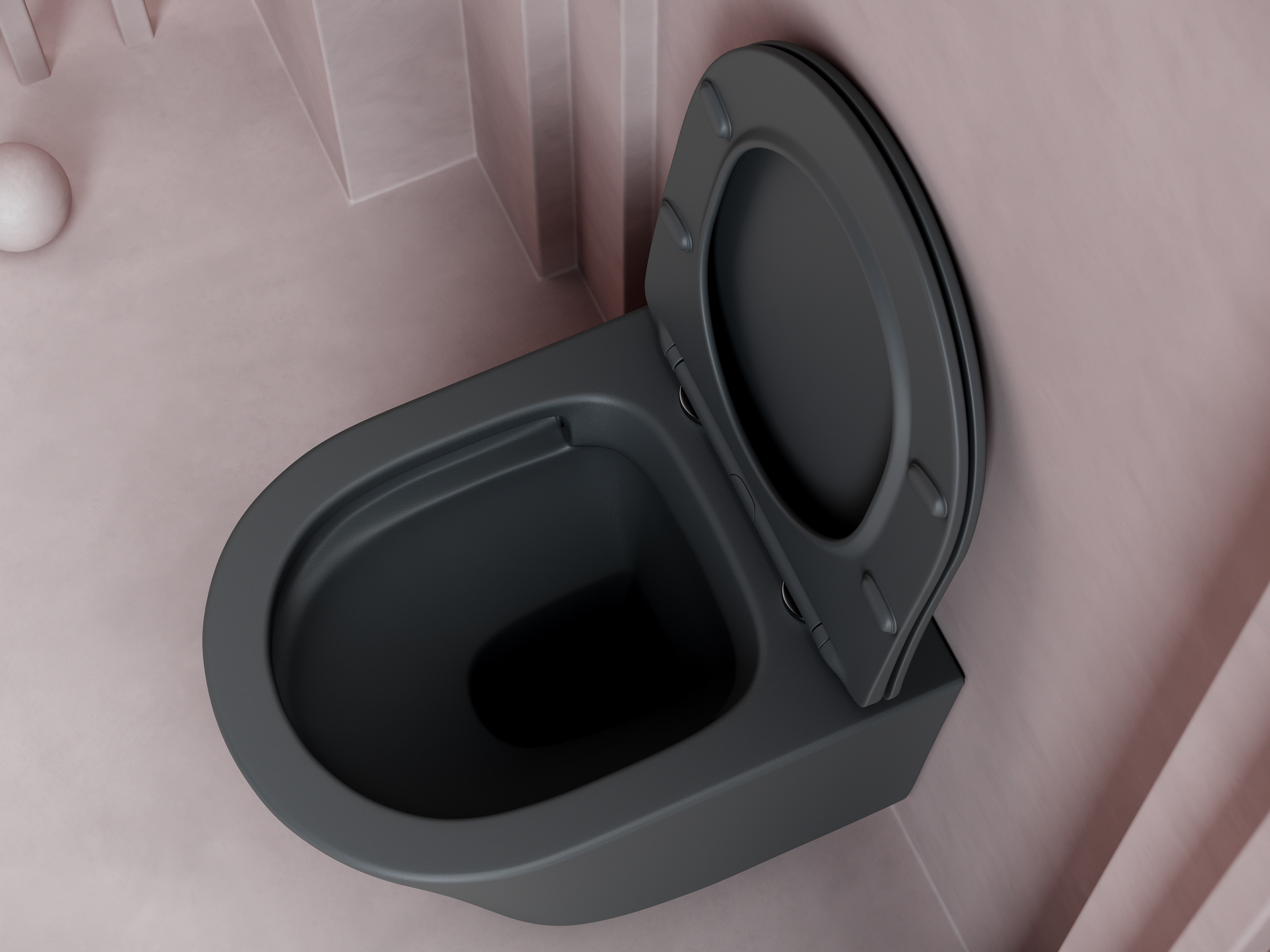 Подвесной унитаз balearica rimless (цвет черный матовый)