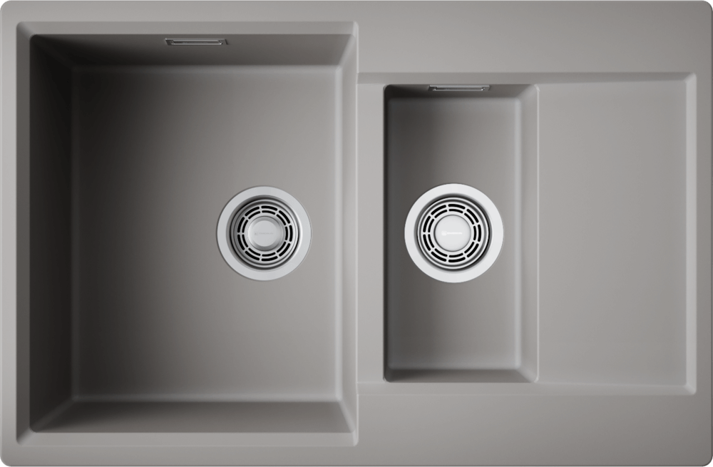 Кухонная мойка omoikiri daisen 78-2-gr artgranit/leningrad grey 780 x 510 x 195