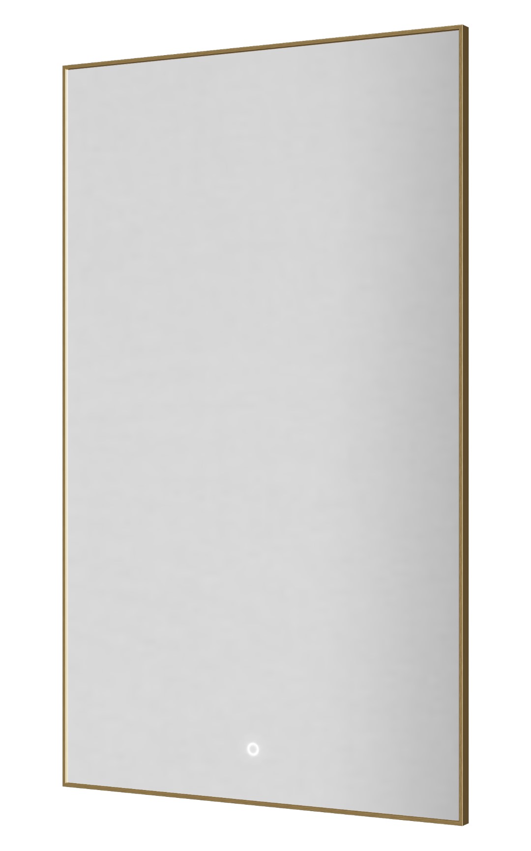 Вертикальное зеркало , мет. рама, подсв., сенсор, антизапотевание, 100*60, matt gold
