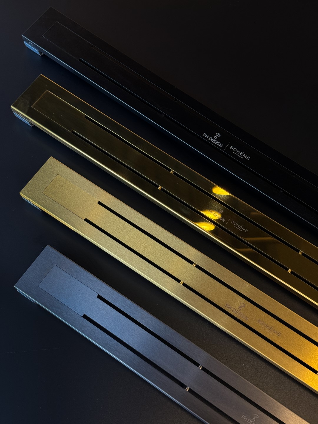 Душевой лоток premium linear 80см, нерж.сталь gun metal