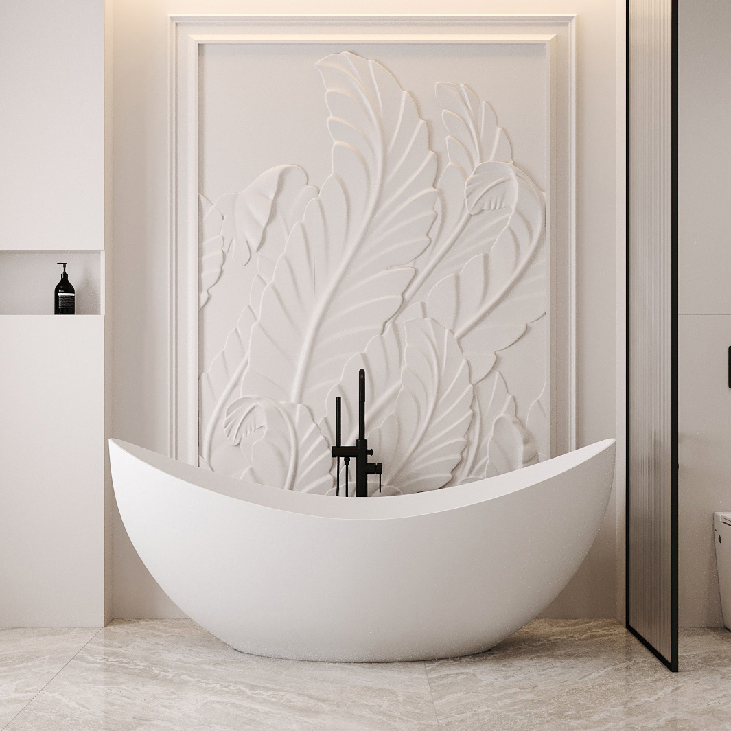 Ванна из искусственного камня ABBER Stein AS9633 белая матовая