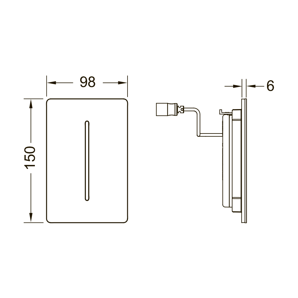 Электронная панель смыва писсуара tecefilo-solid, 230 в, белый глянцевый