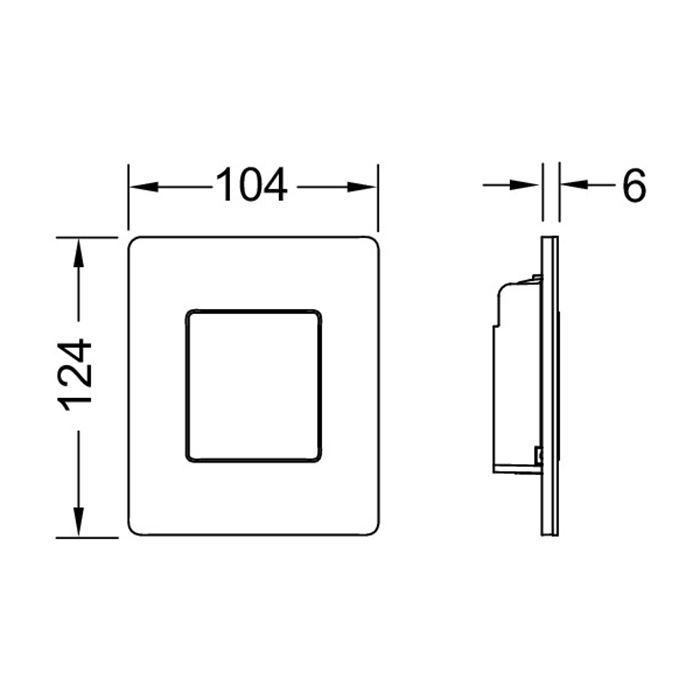 Tecesolid панель смыва для писсуара с картириджем, 124х104х6 мм, цвет: белый матовый
