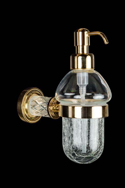 Диспенсер для жидкого мыла boheme murano cristal 10912-crst-g золото