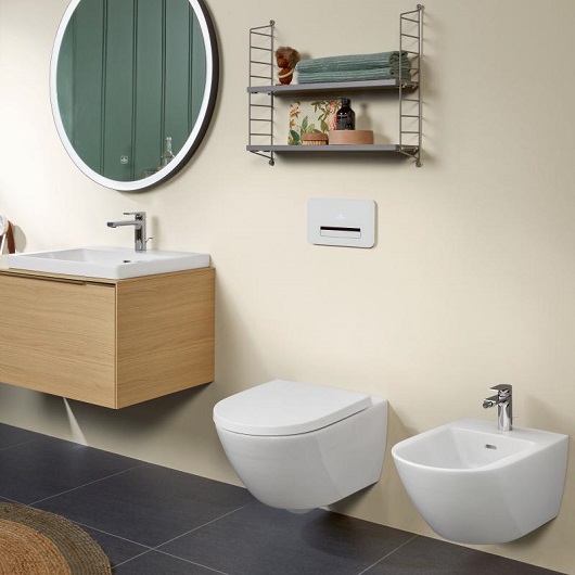 Биде, Villeroy&Boch, Subway 3.0, подвесной, шгв 375*560*270, CeramicPlus, цвет-альпийский белый