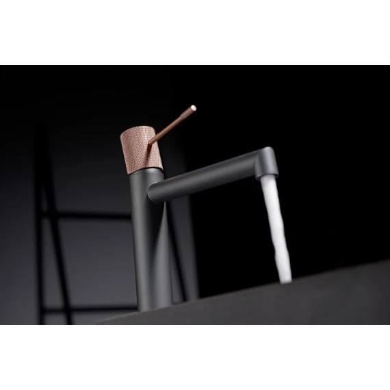 Смеситель для раковины imex line bdd038-1gc matt gray/champagne