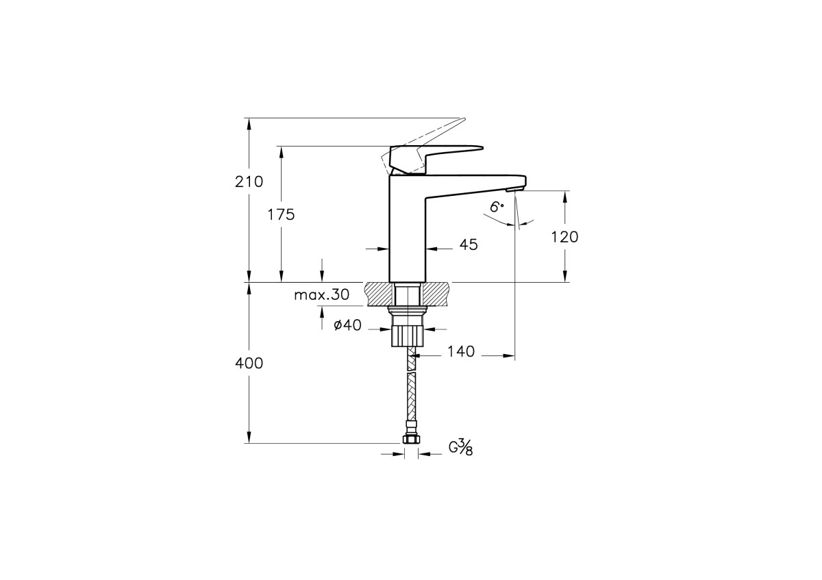 Смеситель для раковины VitrA Root Square A4273136EXP однорычажный матовый черный латунь