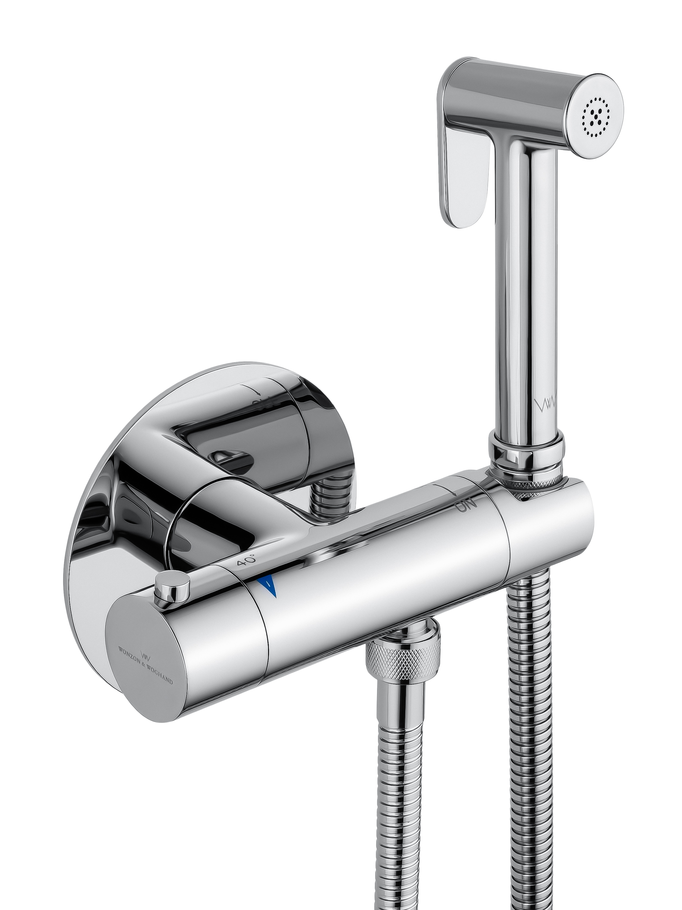 Смеситель с гигиеническим душем и термостатом встраиваемый wonzon & woghand, хром (ww-88819902-cr)