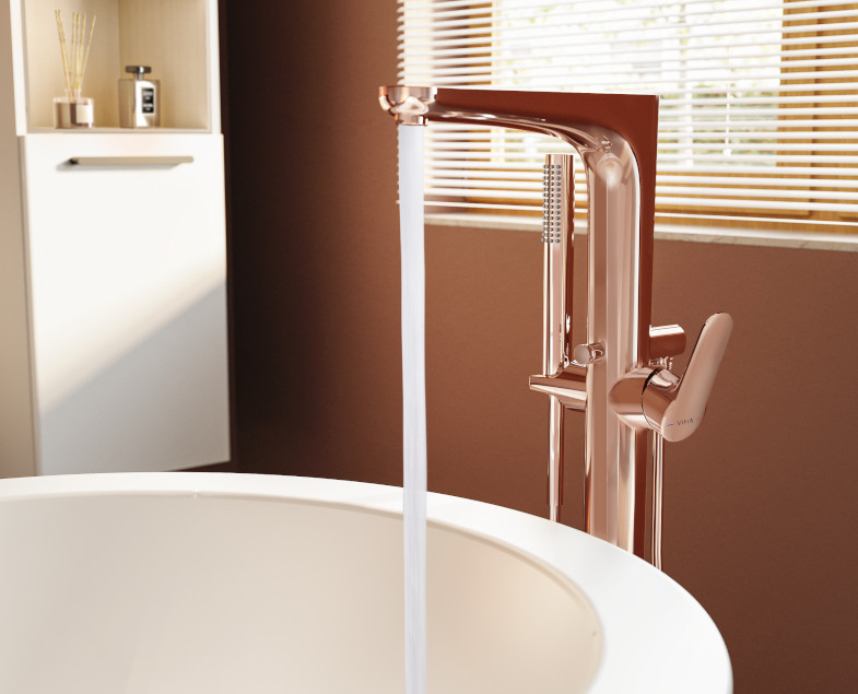 Напольный смеситель root round, медь