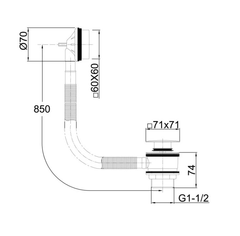 Слив-перелив для ванны allen brau infinity 5.21028-00 хром