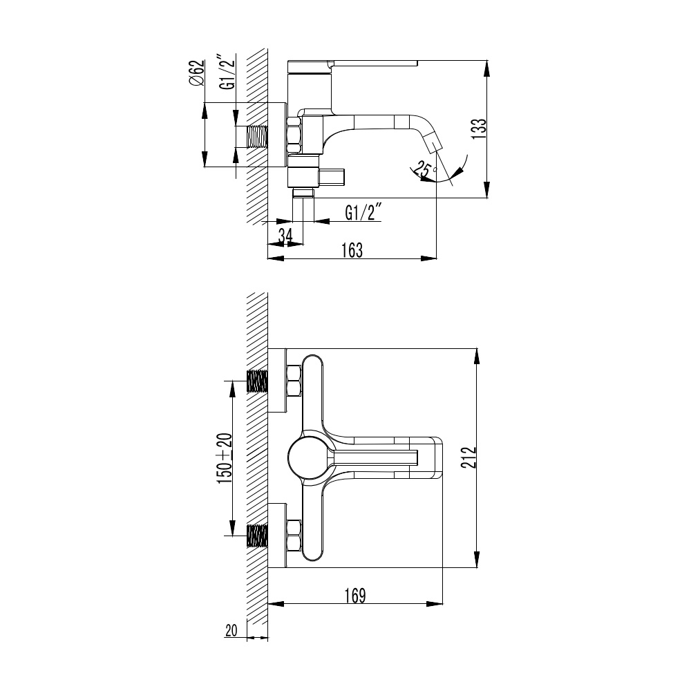 Aqm6412mb asti смеситель для ванны однорычажный, с душевым набором, 3 режима, черный матовый