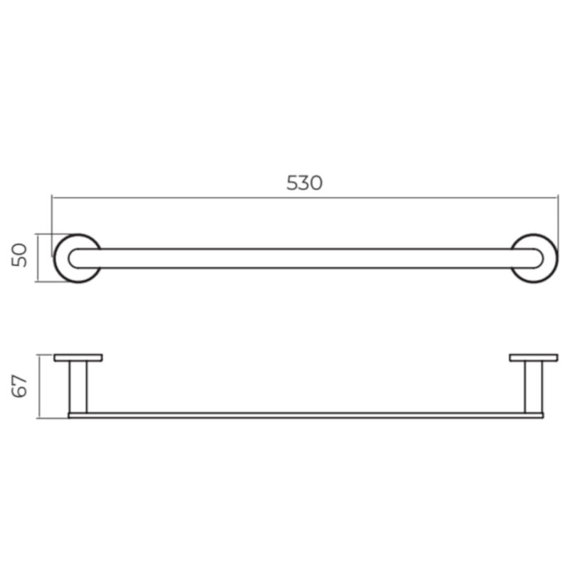 Полотенцедержатель настенный 50см нерж. сталь addimex practic cap003-04/ac stainless steel