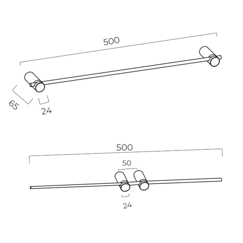 Полотенцедержатель настенный 50см нерж. сталь addimex time cat004-04/nq brushed nickel