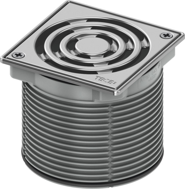 Декоративная решетка tecedrainpoint s, 100 мм, в стальной рамке, с фиксаторами, с монтажным элементом