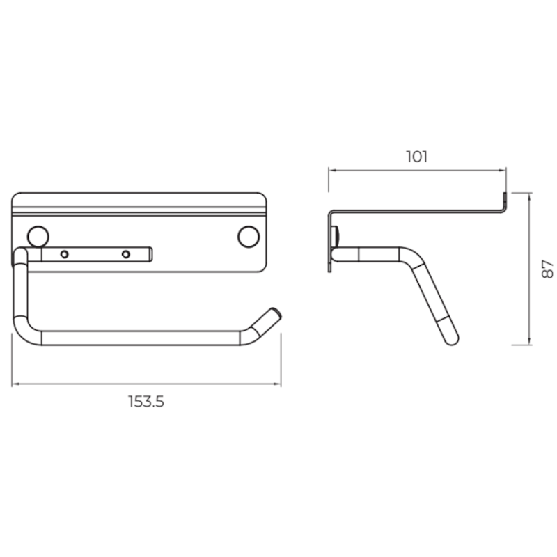 Держатель для туалетной бумаги с полочкой addimex essential cae001-09/nq brushed nickel