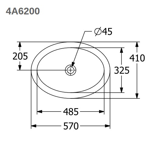 Loop & Friends Встраиваемая сверху раковина, 570 x 410 x 215 mm, Альпийский белый, с переливом овальная