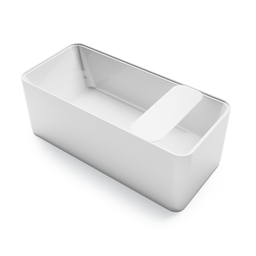 Ванна отдельностоящая искусственный камень 16000х730х600 со сливом-переливом белый матовый cross gruppo treesse