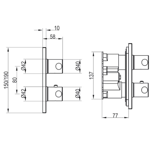 TVD00065200061 Термостат с регулировкой подачи воды на один источник хром
