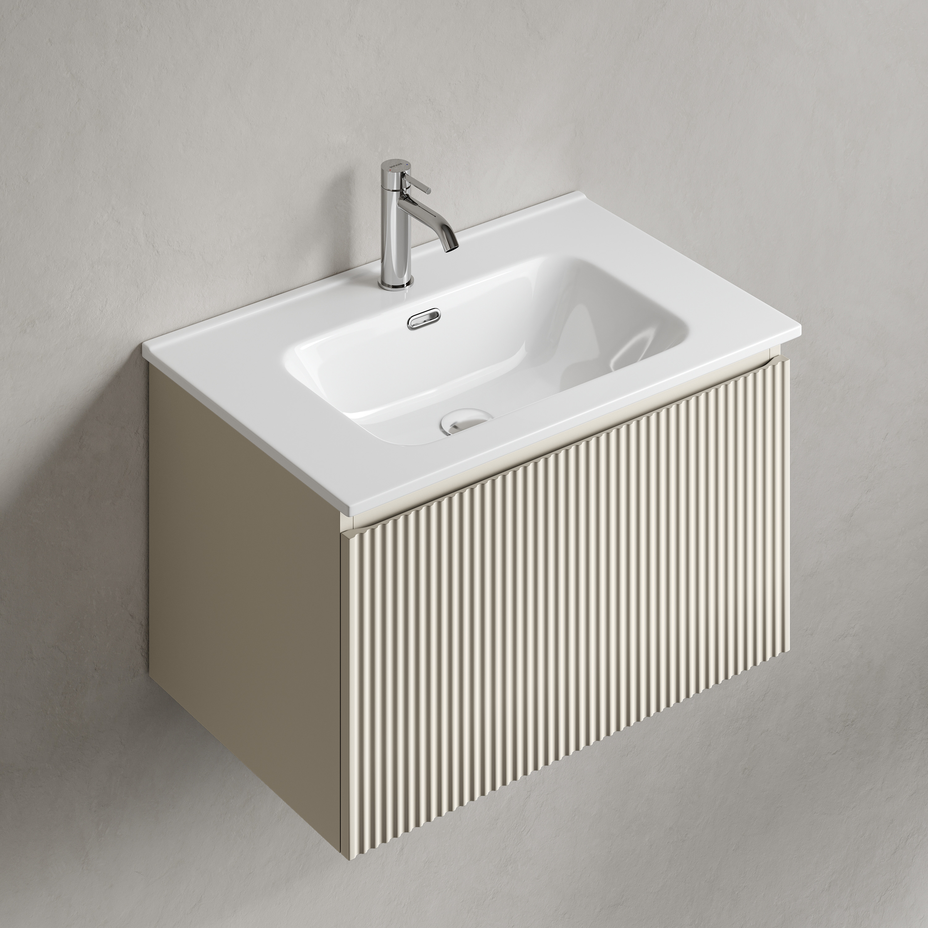 Тумба подвесная SANCOS Snob R 1.0 690х445х406, c одним ящиком оснащенным доводчиками  Beige Soft, арт. SNR1.070CE