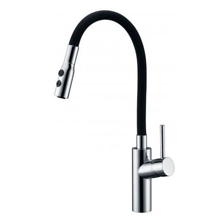 Смеситель для кухни с гибким изливом и лейкой на 2 режима imex tokyo gce016 chrome