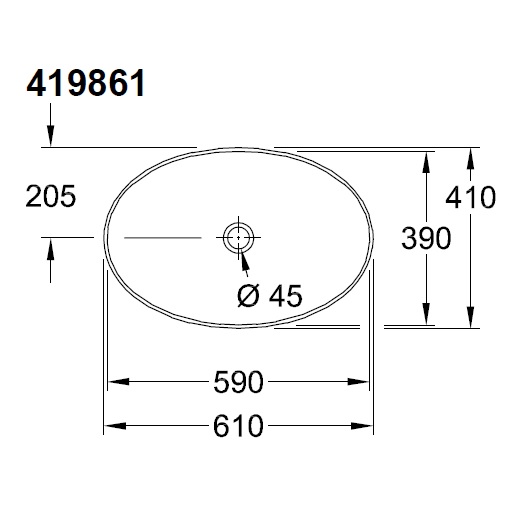 Раковина накладная artis ceramicplus 610x410 белый глянцевый villeroy&boch