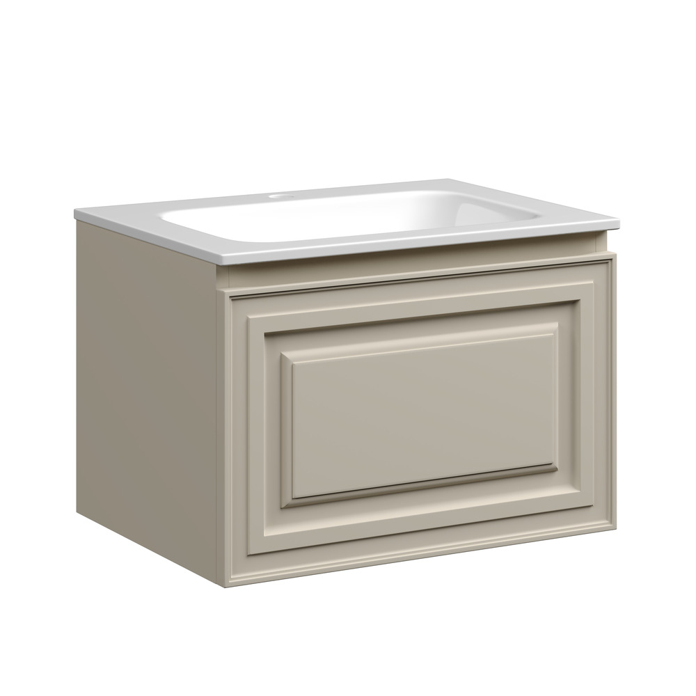 Тумба подвесная sancos very 590х445х406, c одним  ящиком оснащенным доводчиками, beige soft , арт.vr60ce