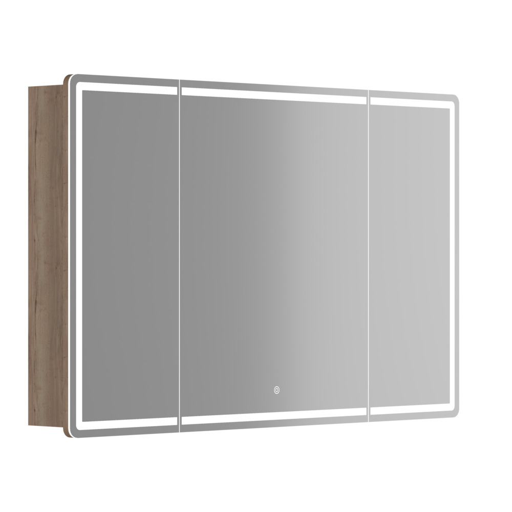Зеркальный шкаф для ванной комнаты sancos mirror 1190x150х740 мм, с led подсветкой, цвет дуб галифакс натуральный, арт. mi120eg