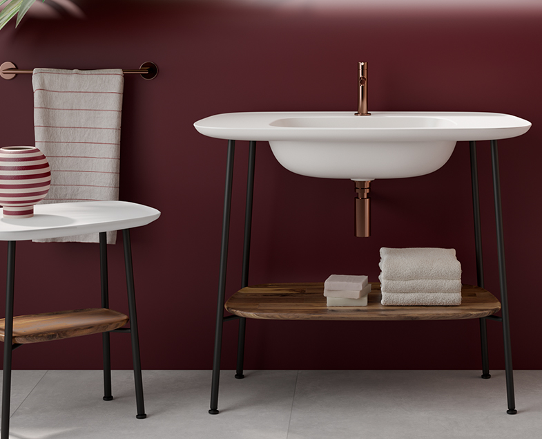 Смеситель origin для раковины, цвет медный