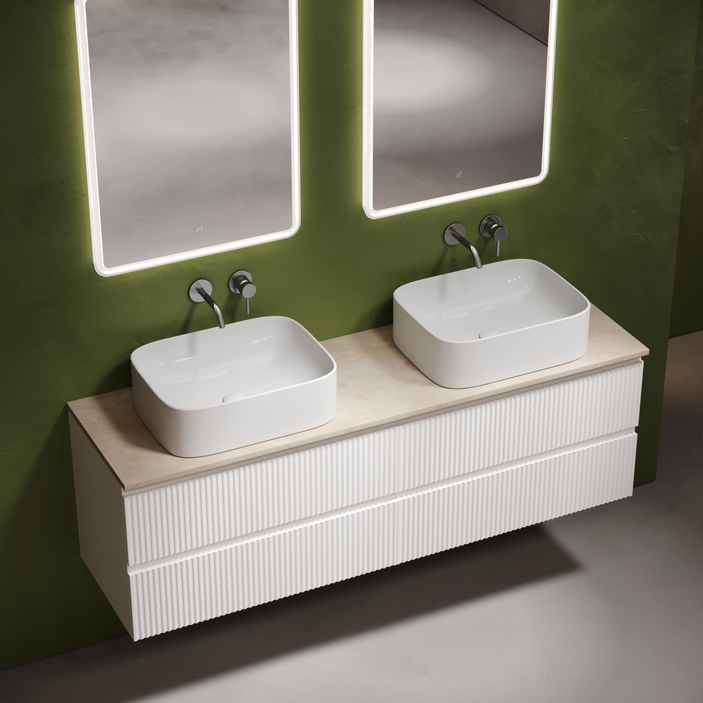 Столешница для ванной комнаты из керамогранита sancos kreman 1600х460 без отверстия под смеситель, арт.tt160a2