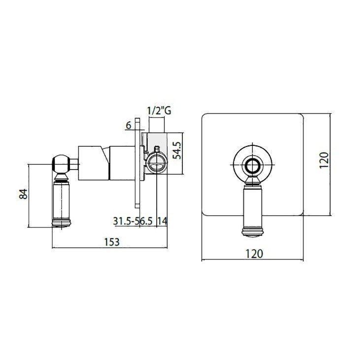 Bossini liberty z00067.022 смеситель для душа - внешняя часть бронза