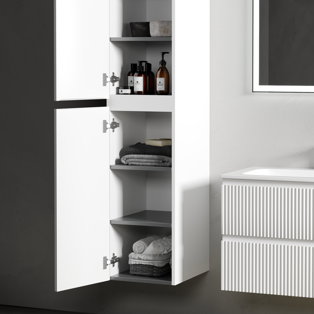 Шкаф-пенал sancos snob r подвесной bianco, 350х350х1650 мм, арт. psnr35w