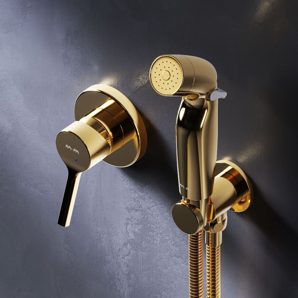 F40H85B99 X-Joy S, гигиенический набор для скрытого монтажа со смесителем для душа, золото