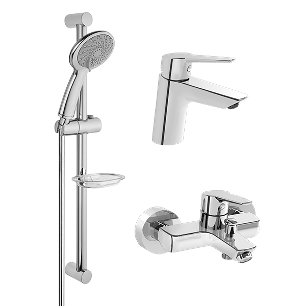 Смеситель настенный VitrA Solid S A42242EXP для ванны однорычажный хром латунь