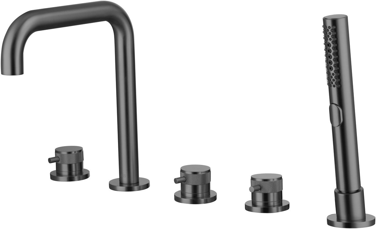 Смеситель на борт ванны allen brau priority 5.31007-mg (с внутренней частью) графит браш