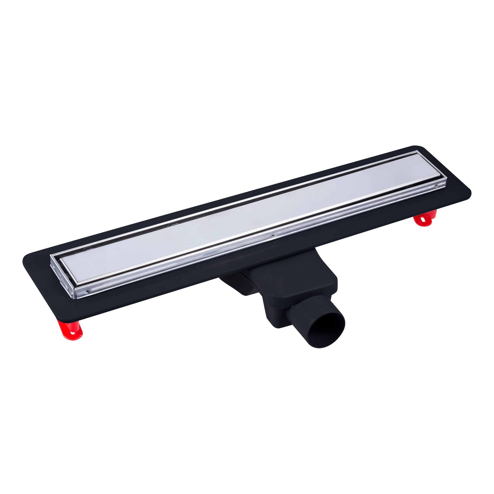 Желоб berges водосток напольный optim line plus 800, рамка решетка нержавеющая сталь, хром глянец, s-сифон d50 h60 горизонтальный