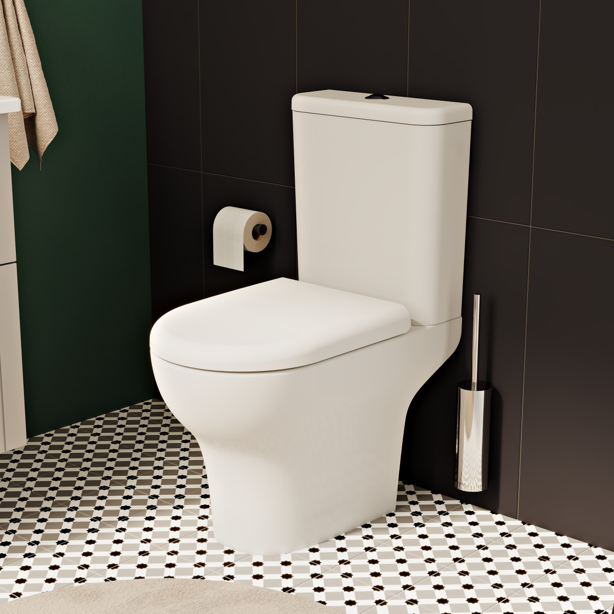 Унитаз-компакт напольный VitrA Zentrum 9012B003-7209 с сиденьем микролифт белый санитарный фарфор антибактериальное покрытие Hygiene