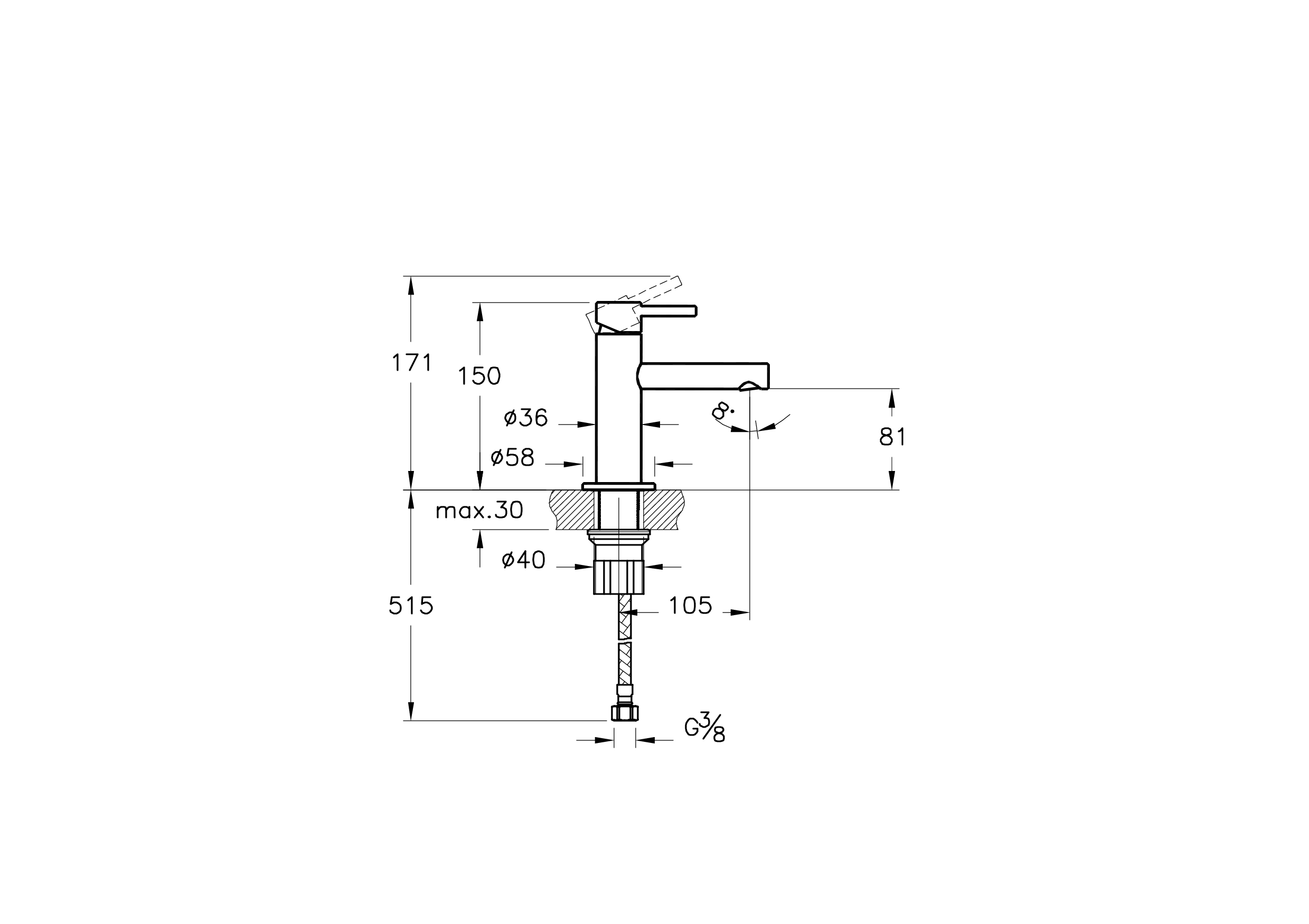 Смеситель origin для раковины, цвет матовый черный