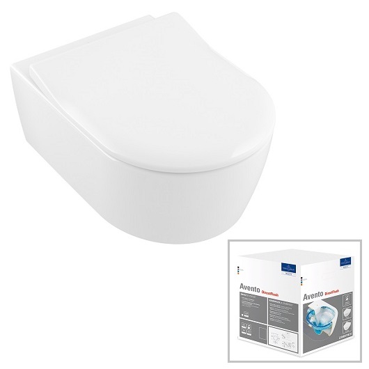 Унитаз, Villeroy&Boch, Avento, подвесной, шгв 370*530*310, цвет-альпийский белый