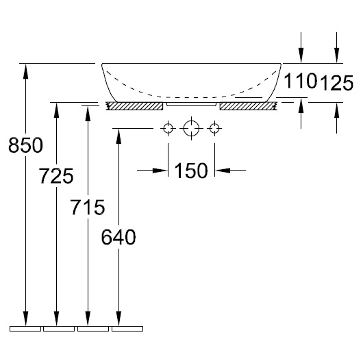 Раковина накладная artis ceramicplus 580x380 белый глянцевый villeroy&boch