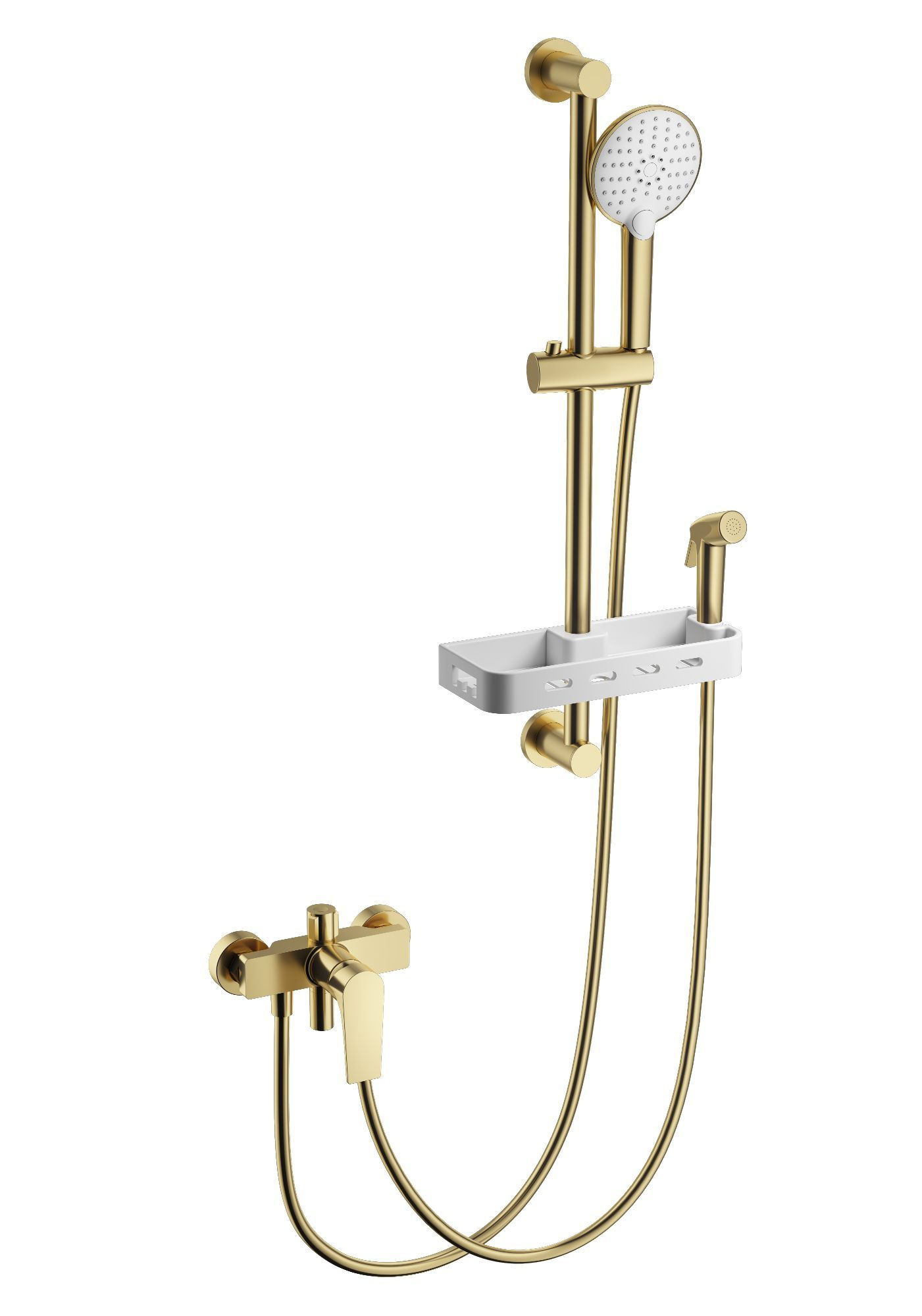 Смеситель для душа с гарнитуром wonzon & woghand, брашированное золото (ww-a31003-bg) Смеситель для душа с гарнитуром wonzon & woghand, брашированное золото (ww-a31003-bg)