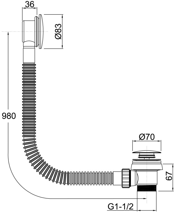 Слив-перелив для ванны allen brau priority 5.31027-31 черный матовый