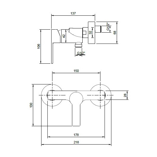 TVS10300100061 Смеситель для душа Villeroy&Boch ARCHITECTURA хром TVS10300100061